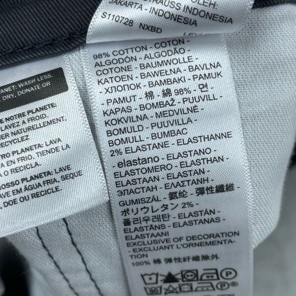 Levis 514 Mens Straight Stretch Jeans W36 L30 Charcoal a0993 - Picture 4 of 7